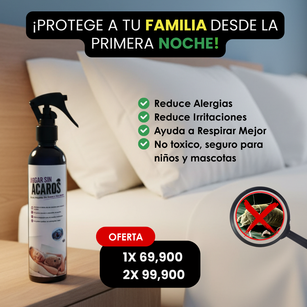 Spray Anti ácaros Familiar 🚫– Protección diaria para tus hijos • Con aroma relajante👪
